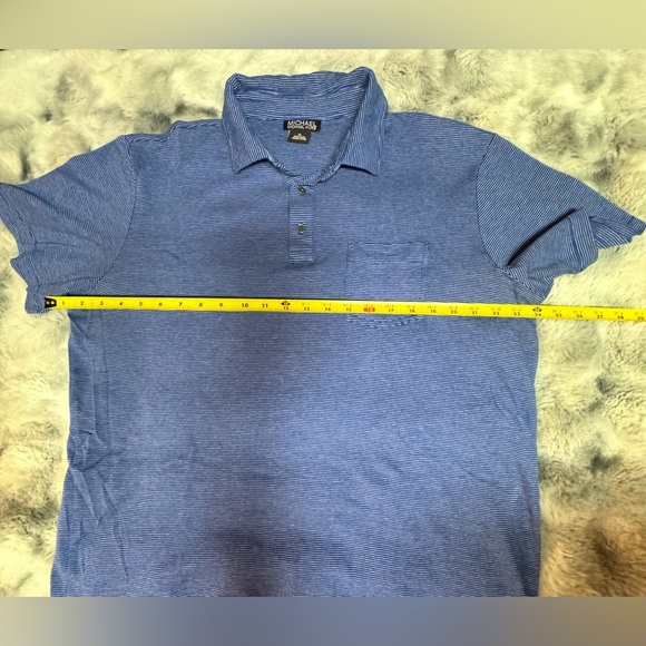 Michael Kors Men's Striped Blue Polo Shirt - Picture 4 of 7